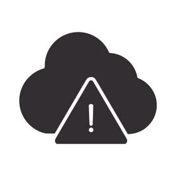Alert icon, cloud computing data warning, attention danger exclamation mark Stock Illustration