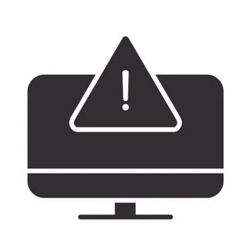 Alert icon, computer warning error symbol, attention danger exclamation mark Stock Illustration