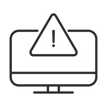 Alert icon, computer warning error symbol, attention danger exclamation mark Illustrazione stock