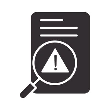 Alert icon, data analysis warning, attention danger exclamation mark precaution Stock Illustration