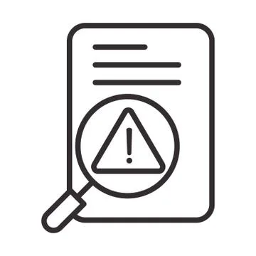 Alert icon, data analysis warning, attention danger exclamation mark precaution Illustrazione stock