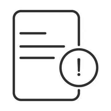 Alert icon, data attention danger exclamation mark precaution, line style design Stock-Illustration