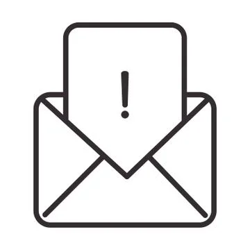 Alert icon, email message attention danger exclamation mark precaution, line 스톡 일러스트