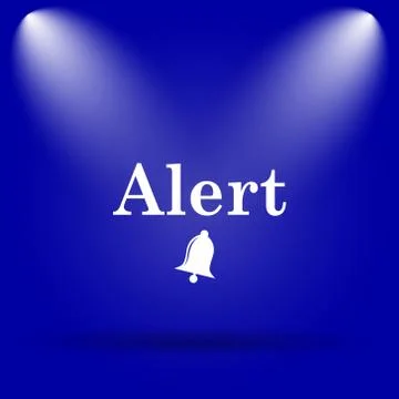 Alert icon. Flat icon on blue background.. Stock Illustration