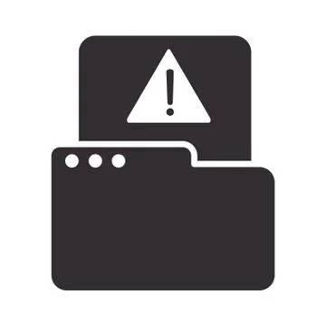 Alert icon, folder file data warning, attention danger exclamation mark 库存插图
