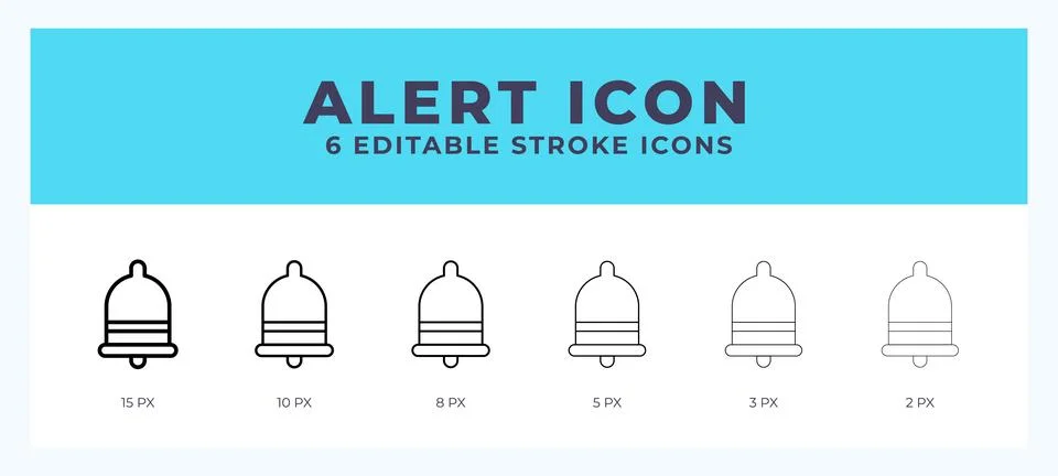 Alert icon illustration vector with editable stroke. Stock Illustration