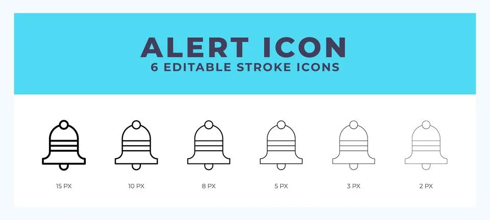 Alert icon symbol. Isolated. Vector illustration with editable stroke. Illustrazione stock
