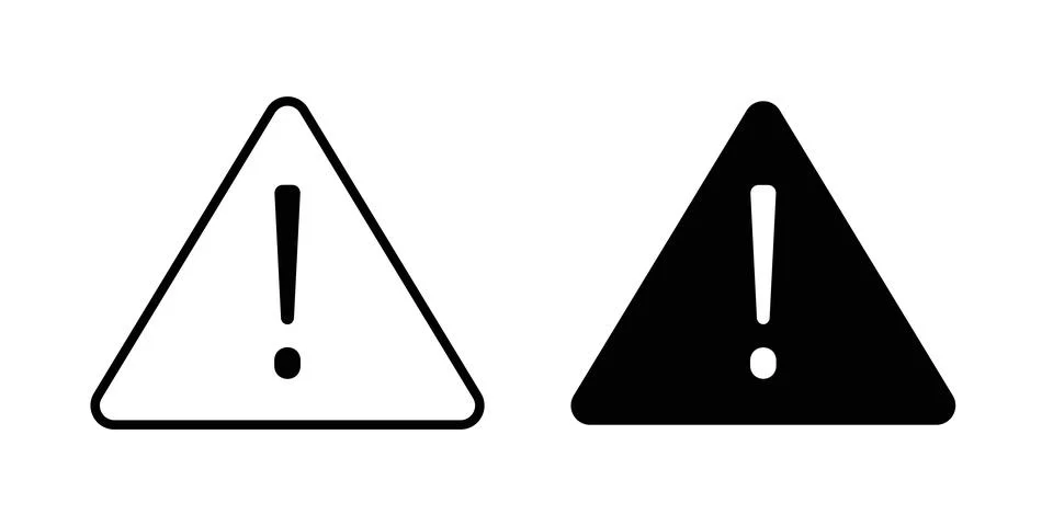 Alert icon thin line and clipart style vector set Stockillustratie