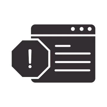 Alert icon, website attention problem, danger exclamation mark precaution 스톡 일러스트