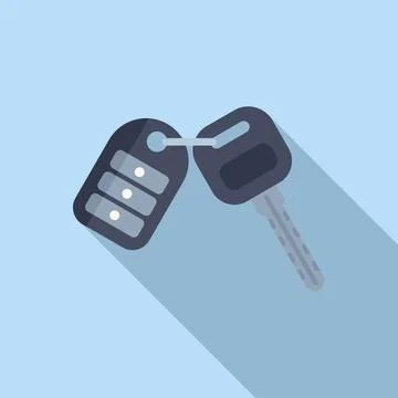 Alert key control icon flat vector. Modern vehicle Ilustración de archivo