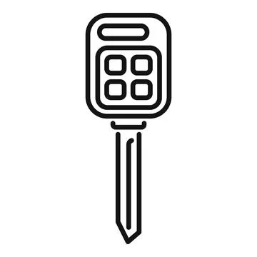 Alert key control icon outline vector. Modern vehicle Stock Illustration