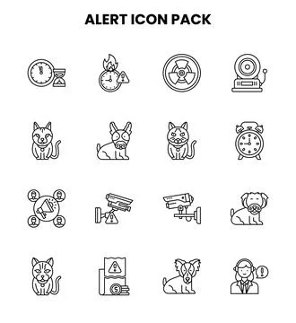 Alert Line Graphics Icons Pack Stock-Illustration