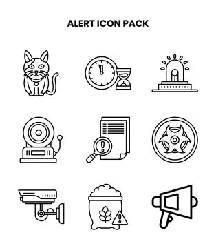Alert Line Scalable Icons Pack Stock Illustration