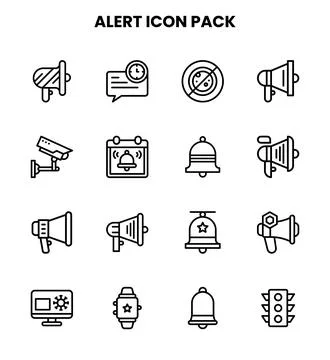 Alert Line Vector Icons Pack Stock Illustration