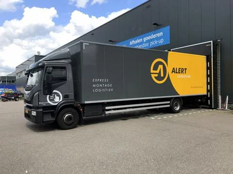 Alert Logistics transport truck Stock Photos