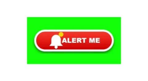 Alert Me Button Animation with Notification Bell Icon on Green Screen Chroma Key Stock Footage 333705656