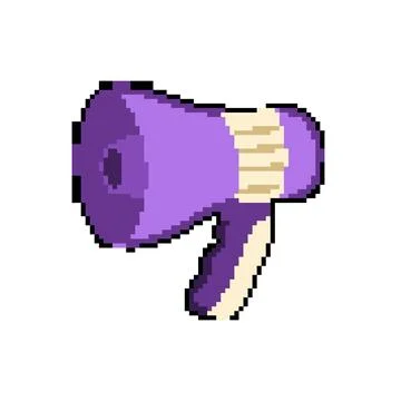 Alert megaphone pixel art vector illustration Stock Illustration