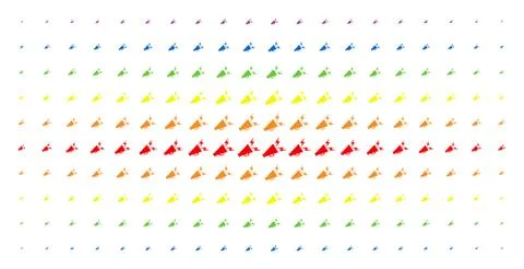 Alert Megaphone Spectrum Halftone Pattern Illustrazione stock