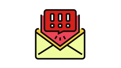 Alert message color icon animation Stock Footage 326107773