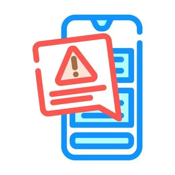 Alert message color icon vector illustration Stockillustratie