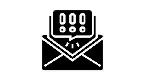Alert message glyph icon animation Stock Footage 326154774