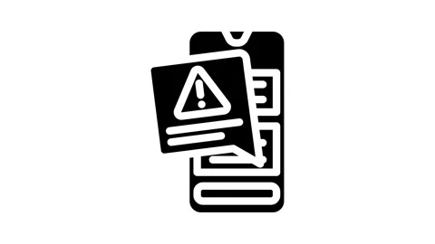 Alert message glyph icon animation Stock Footage 326744561
