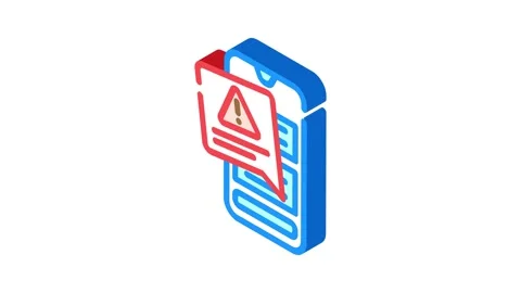 Alert message isometric icon animation Stockbeeldmateriaal 327291781