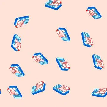 Alert message isometric icon seamless pattern 스톡 일러스트