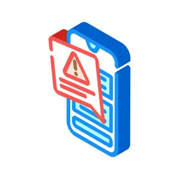Alert message isometric icon vector illustration Stock Illustration