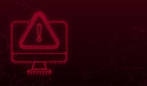 Alert message laptop notification. Danger error alerts, laptop virus problem or 스톡 일러스트