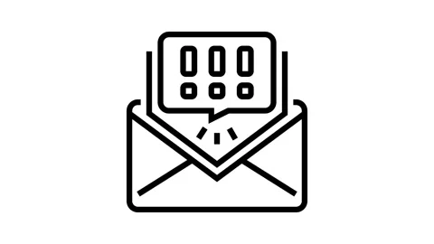 Alert message line icon animation Stock Footage 326133426