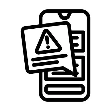 Alert message line icon vector illustration Stock Illustration