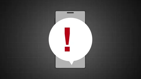 Alert message mobile notification. Danger error alerts animation. Emergency aler Stock Footage 316408069
