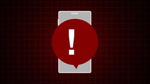Alert message mobile notification. Danger error alerts animation. Emergency aler Stock Footage 316408075
