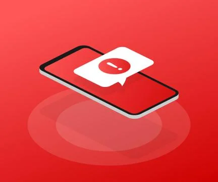 Alert message mobile notification. Danger error alerts, smartphone virus prob Stock Illustration