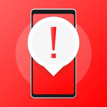 Alert message mobile notification. Danger error alerts. 스톡 일러스트