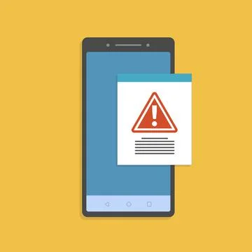 Alert, mobile phone notification, warning, important message concepts Illustrazione stock