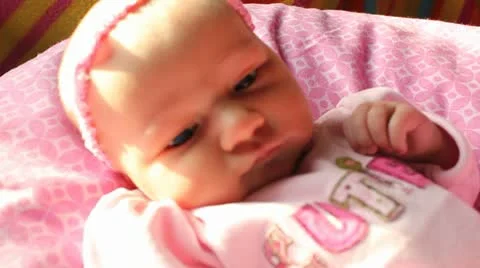 Alert Newborn Video stock 9861155