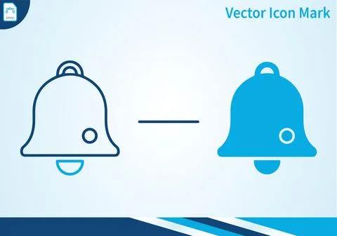 Alert notification bell icon set for mobile application ui. 스톡 일러스트