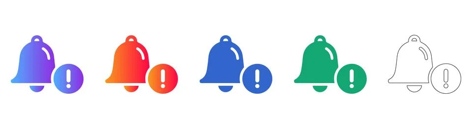 Alert Notification Bell Icon Set Stock Illustration