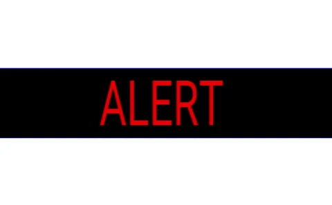ALERT Notification Warning Graphic Red Text on Black Bar Stock Footage 327242748