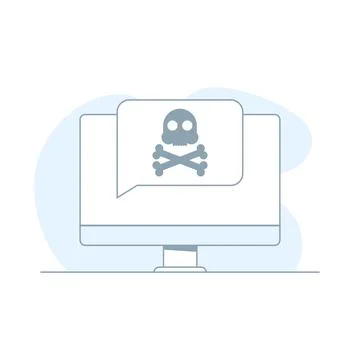 Alert, Notification, Warning, Important Message on a Laptop Screen - Vector Ilustração Stock