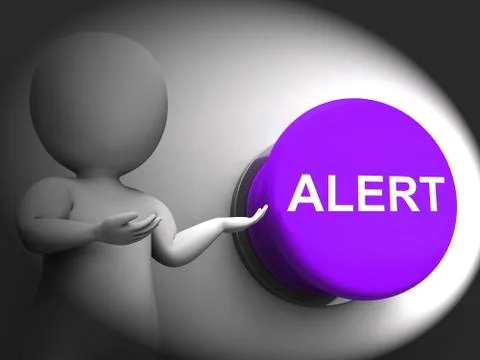 Alert pressed shows warning hazard or notice Иллюстрация