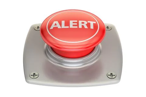 Alert red button, 3D rendering Stock Illustration