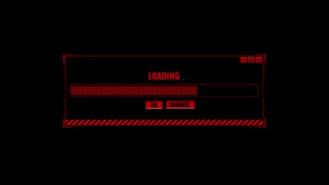 Alert red warning Error Window Pop-up Notification Box message flashing on Stock Footage 247489317