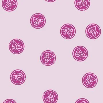 Alert risk glyph seamless pattern Stock Illustration