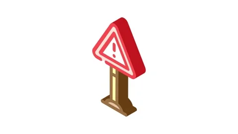 Alert risk isometric icon animation Stock Footage 327290429