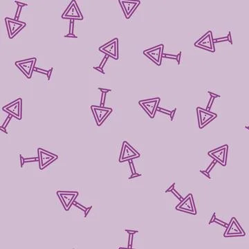 Alert risk line vector seamless pattern Illustrazione stock