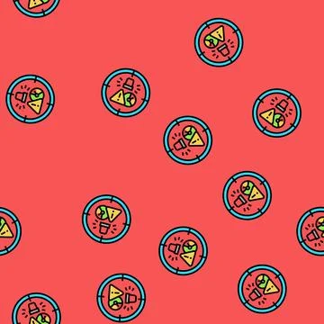Alert risk vector seamless pattern Stock Illustration