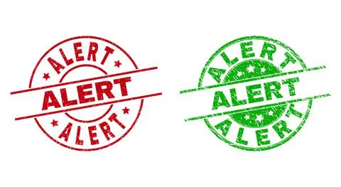 ALERT Round Watermarks Using Corroded Texture Stock Illustration